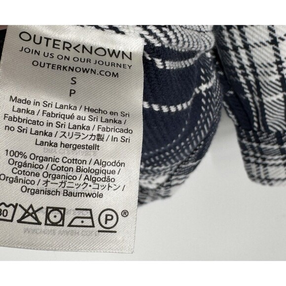 Outerknown Blanket Shirt Plaid Button Up Organic Cotton 1310023W ABB Mens S Blue - Picture 6 of 7